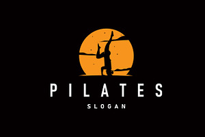 silhouette logo pilates pose sports, a Branding & Logo Template by Maylianaw28