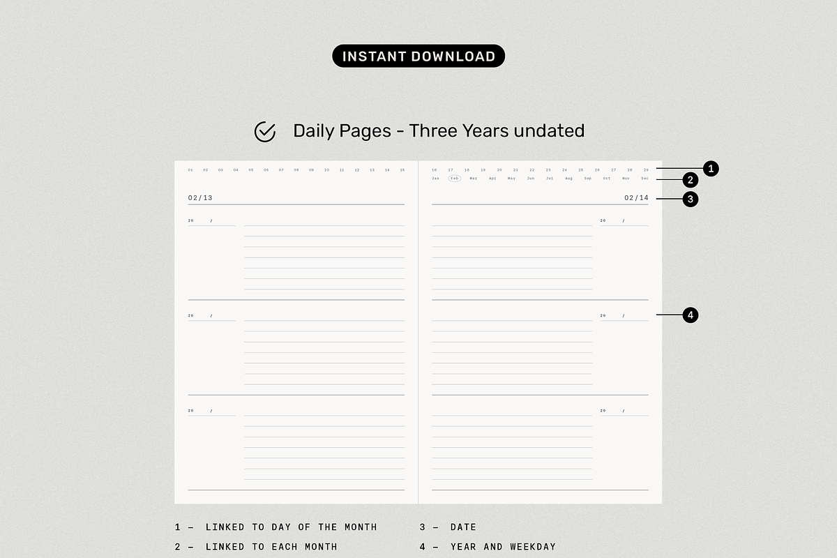 3 Years Digital Diary Goodnotes, a Stationery Template by ONYU Studio (Photo 3 of 4)