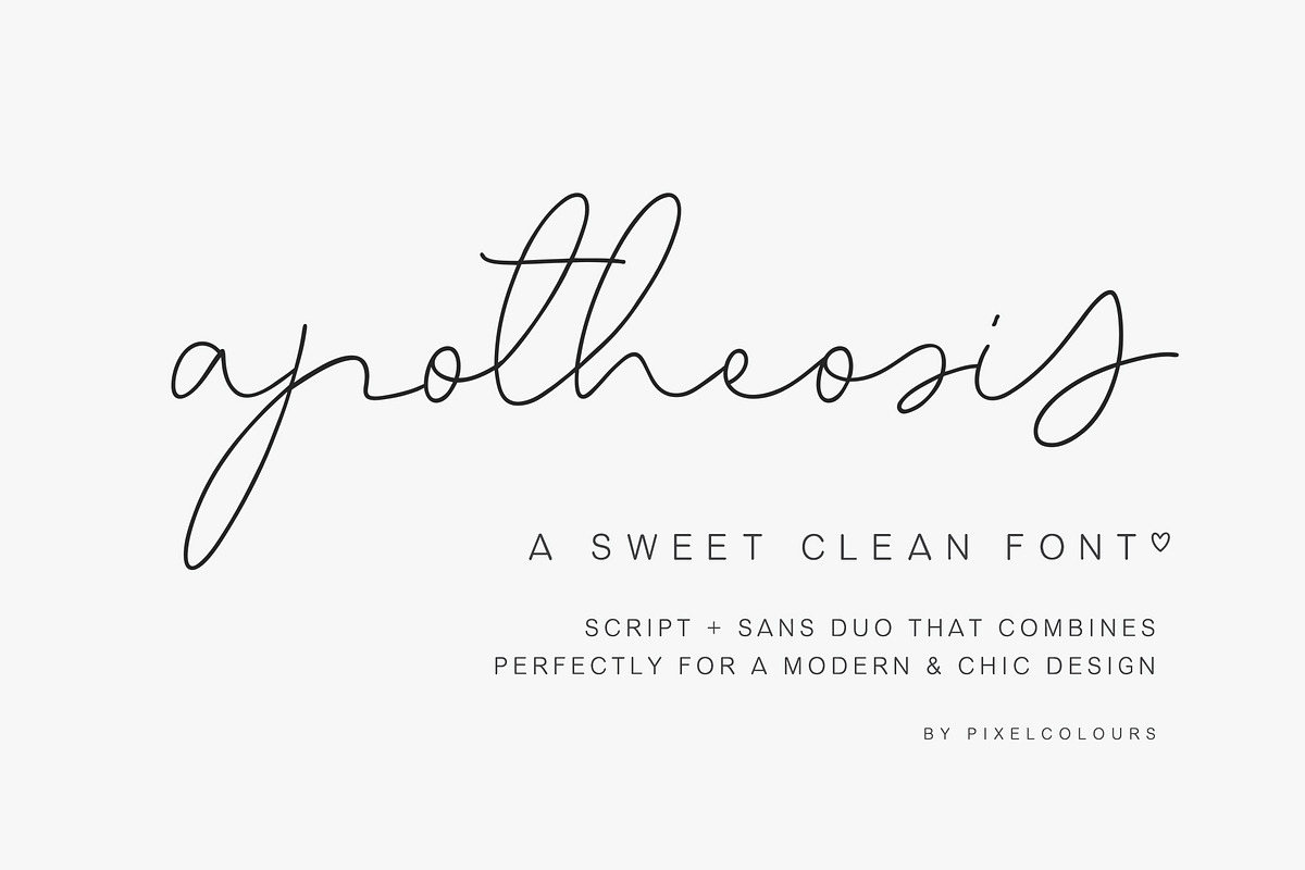 Script Font Apotheosis, a Script Font by pixelcolours (Photo 1 of 15)