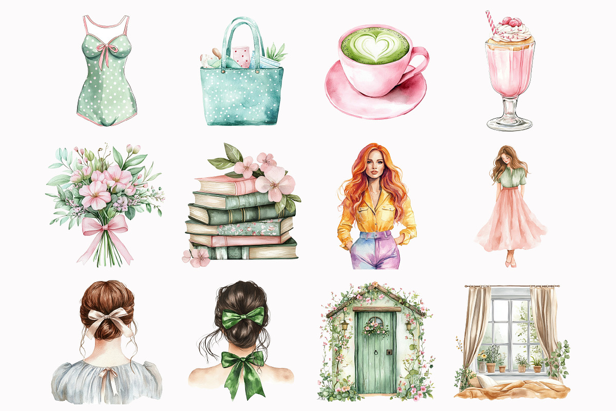 Watercolor Summer Mood Clipart, an Illustration by Design Market (Photo 2 of 4)
