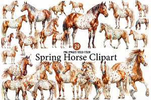 Spring Horse Clipart, an Illustration by Designworld