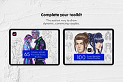 65 Couple Poses • Procreate Stamps, a Brush Add-On by Selentaori Studio (Thumbnail 9 of 10)