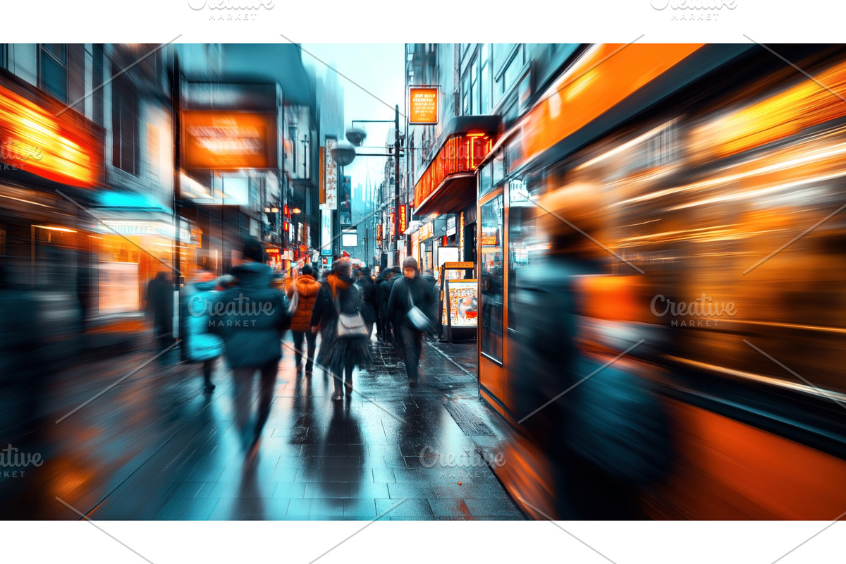 Blurred image of people walking, a Person Illustration by Sergey Kotenev