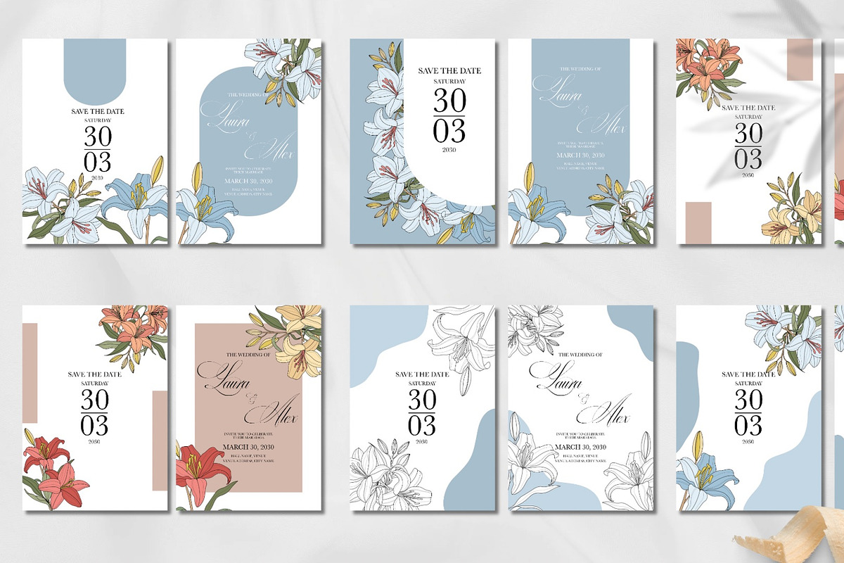 48 Vintage Floral Wedding Cards, an Invitation Template by Adora ARTS (Photo 7 of 8)