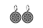 Round Filigree Earrings SVG Set, a Graphic by Creativeshirt (Thumbnail 11 of 13)