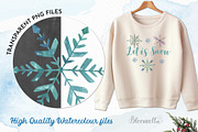Snowflakes Watercolour Set Clipart, an Object Illustration by Bloomella (Thumbnail 2 of 6)