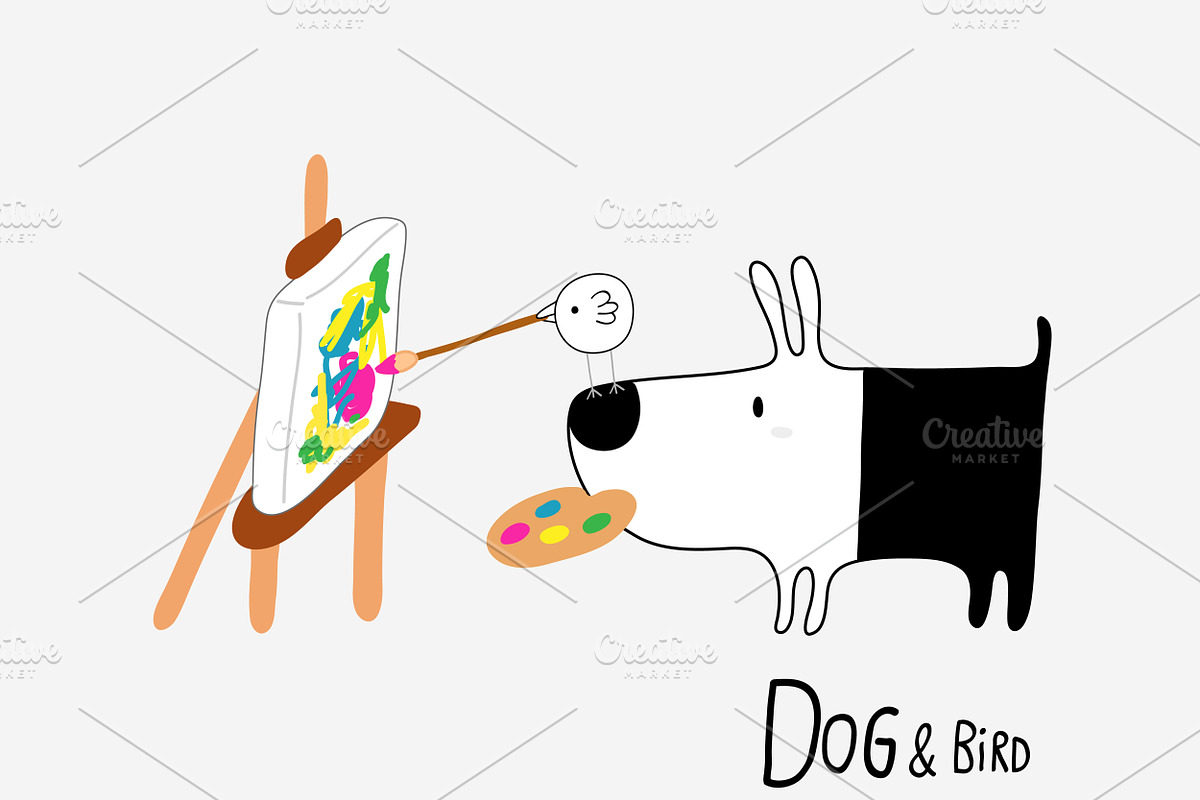 Dog & Bird Collection 1, an Animal Illustration by Irene Loal (Photo 17 of 17)