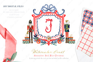 Nutcracker Red Blue Christmas Crest