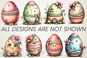 Quirky Easter Egg Watercolor Clipart, an Illustration by RobertsArt (Thumbnail 3 of 5)