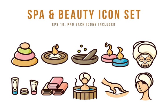 Spa Beauty Icon Set
