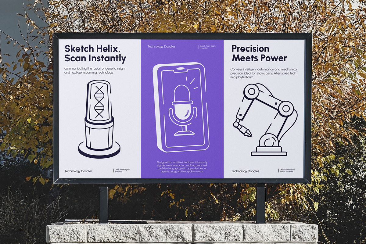Technology Doodle Icon Set