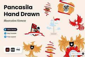 Pancasila Hand Drawn Illustration, an Object Illustration by SLAB! Design