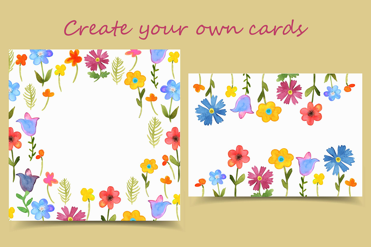 Field flowers in watercolor, a Pattern Graphic by Julycolor (Photo 4 of 4)