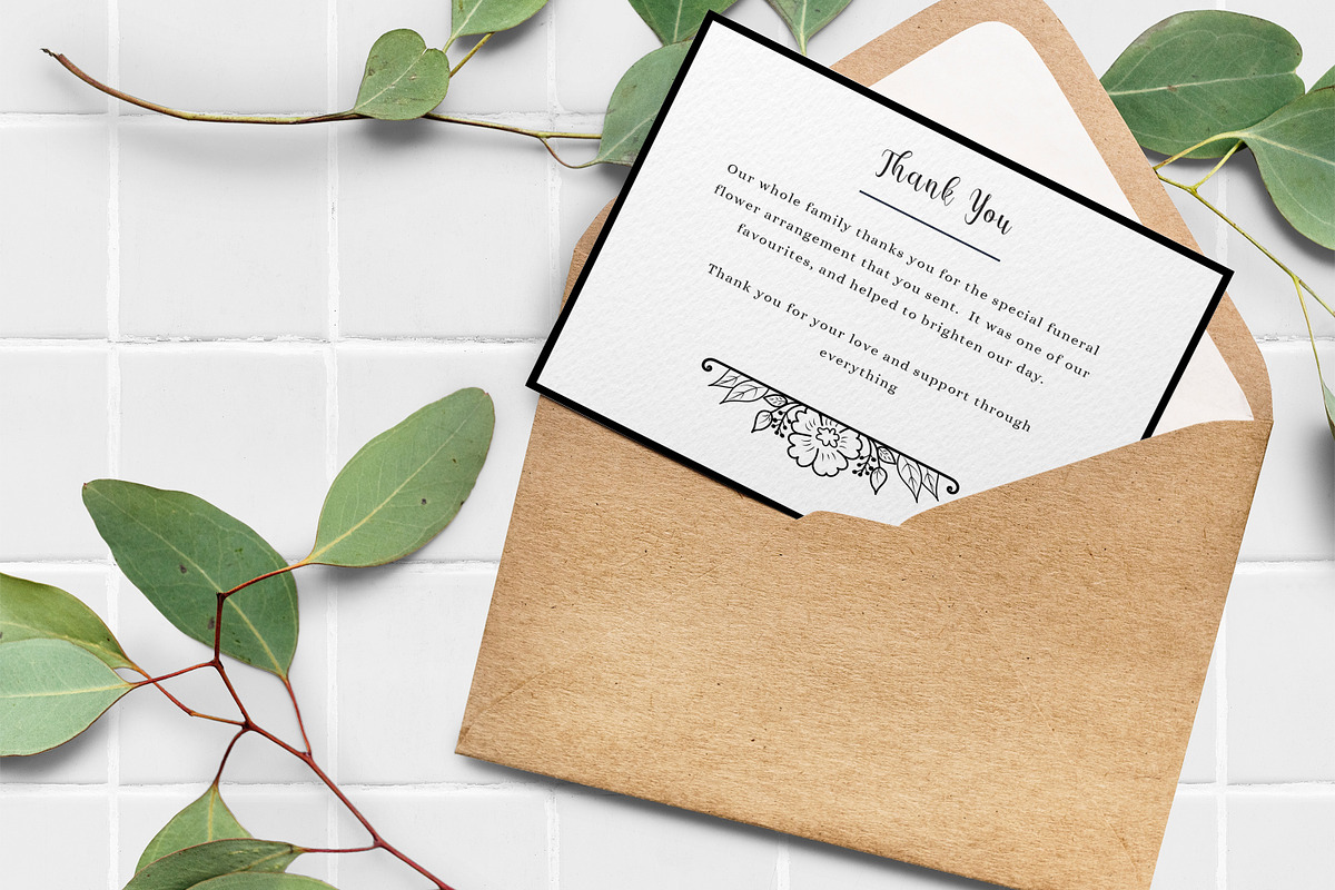 Floral Funeral Thank you card, a Card Template by SmmrDesign (Photo 3 of 4)