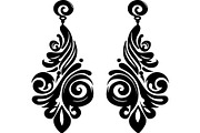 Black Ornamental Earrings SVG Set, an Object Graphic by jahid234 (Thumbnail 9 of 13)