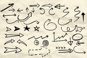 90 Hand Drawn Arrow & Symbol Brushes