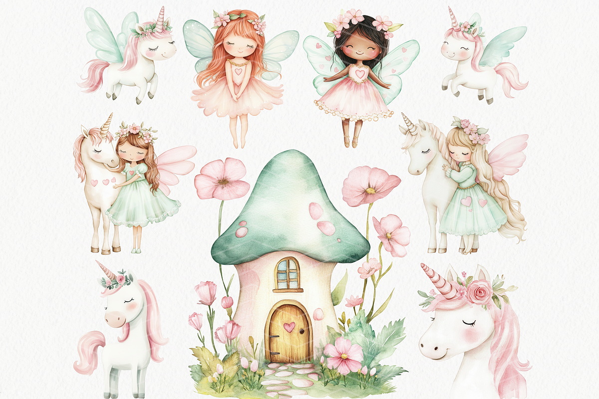 Watercolor Fairy Clipart, Fairy png, an Illustration by ClipArtCharm (Photo 5 of 7)