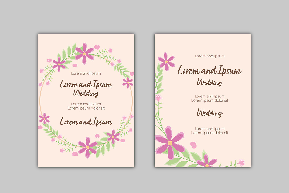 Pink and Green Wedding Invitation, a Templates & Theme by studiogstock (Photo 1 of 2)
