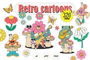 Retro Groovy Clipart Bundle, an Illustration by Anastasiya Klempach (Thumbnail 1 of 12)