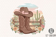 Western Cowgirl Coquette Country PNG, an Illustration by Designking (Thumbnail 1 of 4)