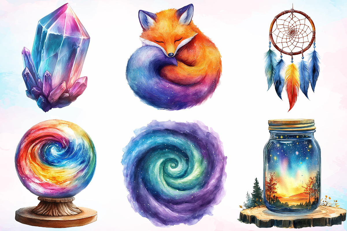 Enchanted Northern Lights Clipart, an Illustration by Canvas Craft (Photo 3 of 3)