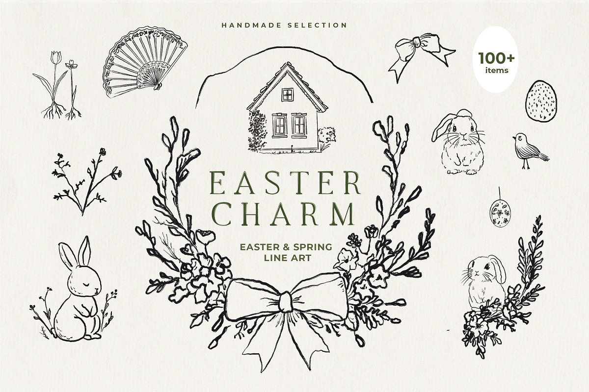 Handmade Cute Easter Icons, an Object Graphic by Laras Wonderland (Photo 1 of 9)