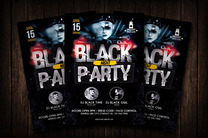 Black Night Party Flyer Template