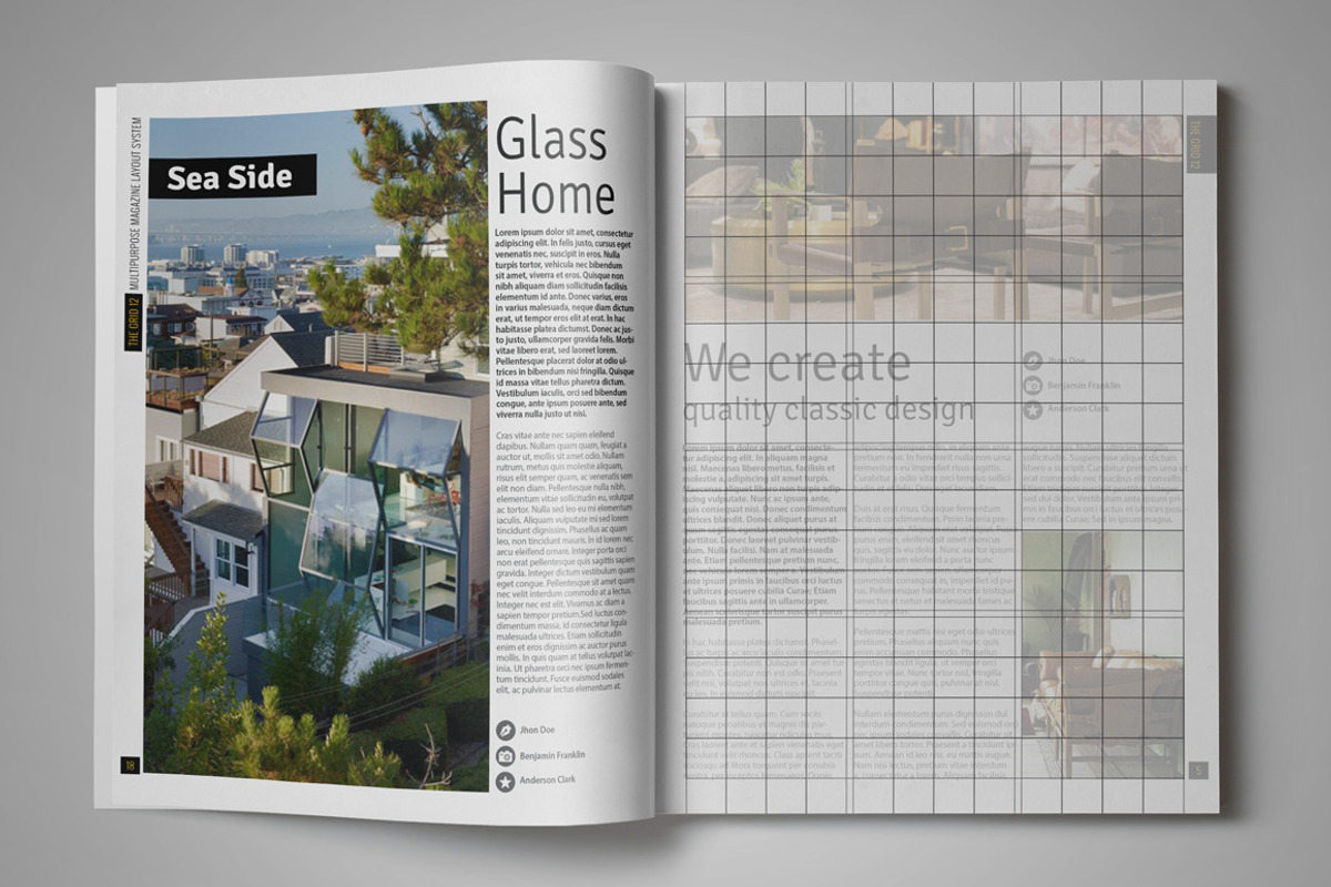 Grid 12 Multipurpose Magazine Layout, a Magazine Template by ...