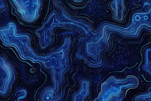 Abstract Blue Digital Wave Pattern B, an Abstract Photo by Pixeness Studio