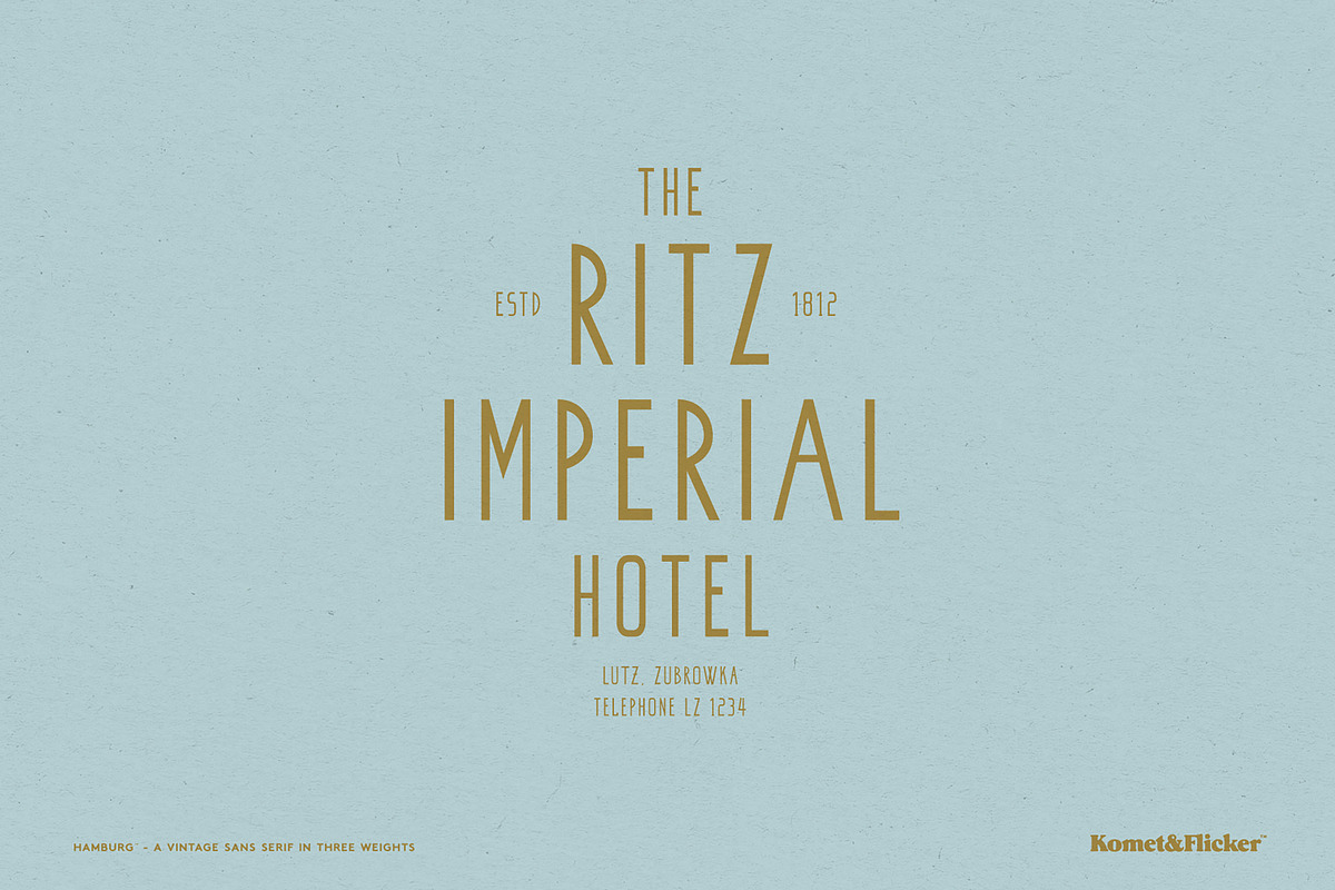 Hamburg - A Vintage Style Font, a Sans Serif Font by Komet & Flicker (Photo 5 of 13)