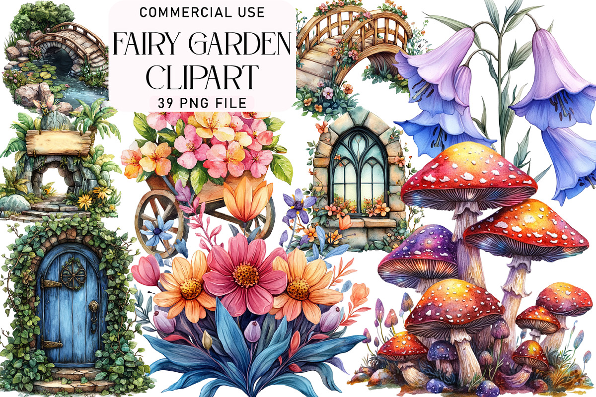 Fairy Garden Clipart, an Illustration by Daily.Designs (Photo 1 of 3)