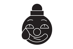 Clown Emoji Black Vector Concept