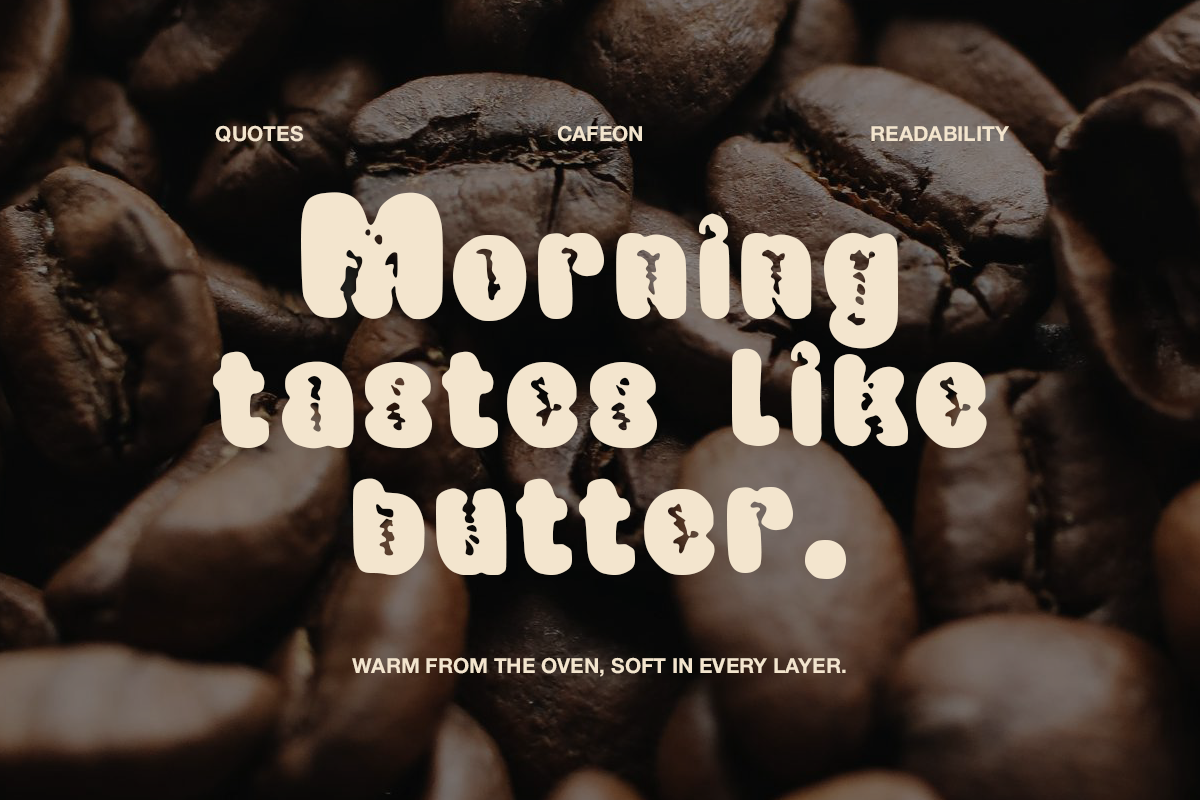 Cafeon - Cafe Display Font, a Sans Serif Font by Pandeka Studio (Photo 4 of 9)