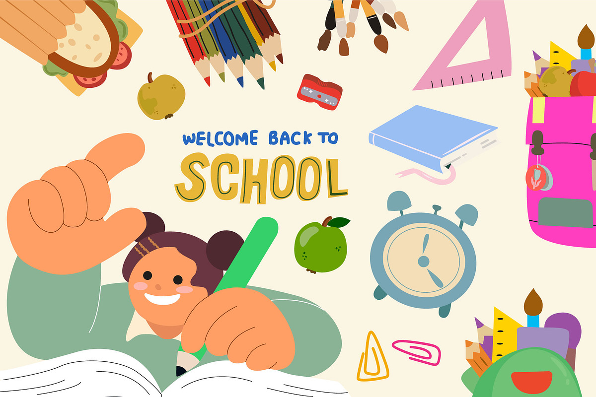 Back to school vector illustration, an Education Illustration by Luamor (Photo 4 of 9)