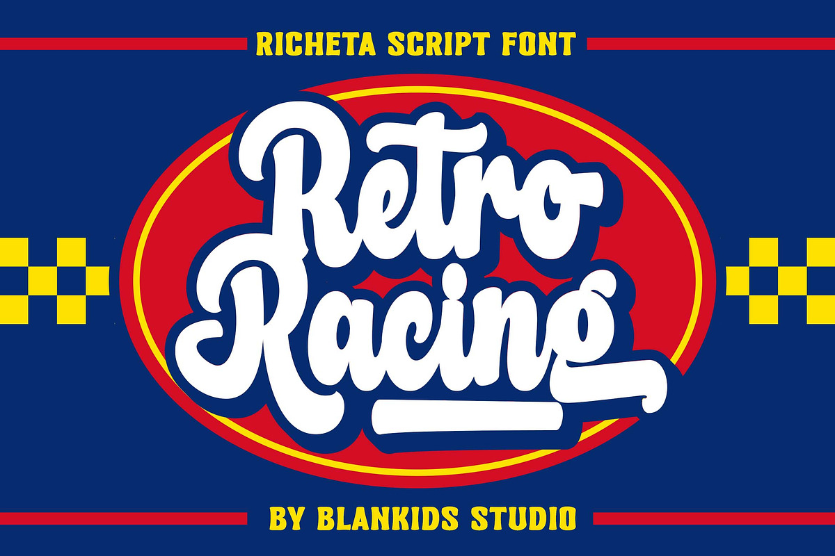Richeta a Retro Bold Script Font, a Script Font by Blankids Studio (Photo 2 of 16)