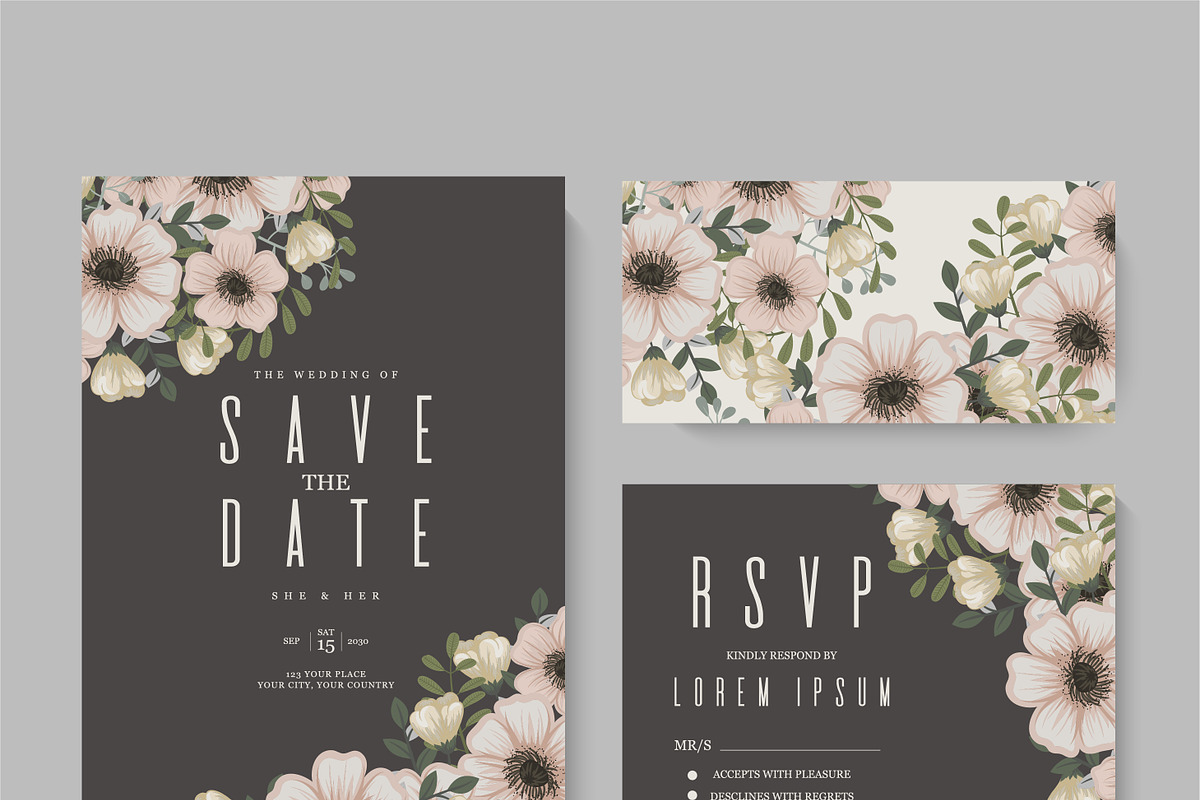 Wedding Invitation, save the date, an Invitation Template by Doodle_flower