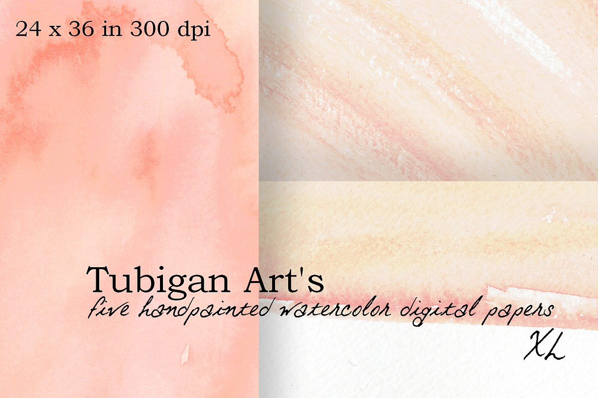 XL Watercolor Digital Papers, a Texture Graphic by Tubigan Art (Photo 1 of 3)