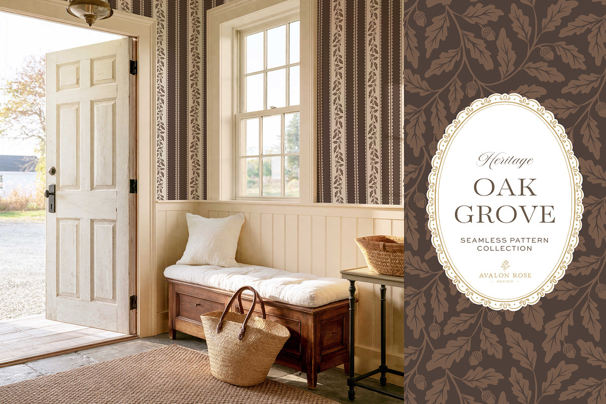Oak & Acorn Autumn Patterns - Brown, a Pattern Graphic by Eclectic Anthology (Photo 10 of 13)