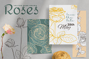 Hand drawn outline vector roses, a Decorative Illustration by MuzaInspires (Thumbnail 1 of 5)