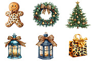 Leopard Print Christmas Clipart, an Illustration by DreamArtGraphic (Thumbnail 4 of 5)