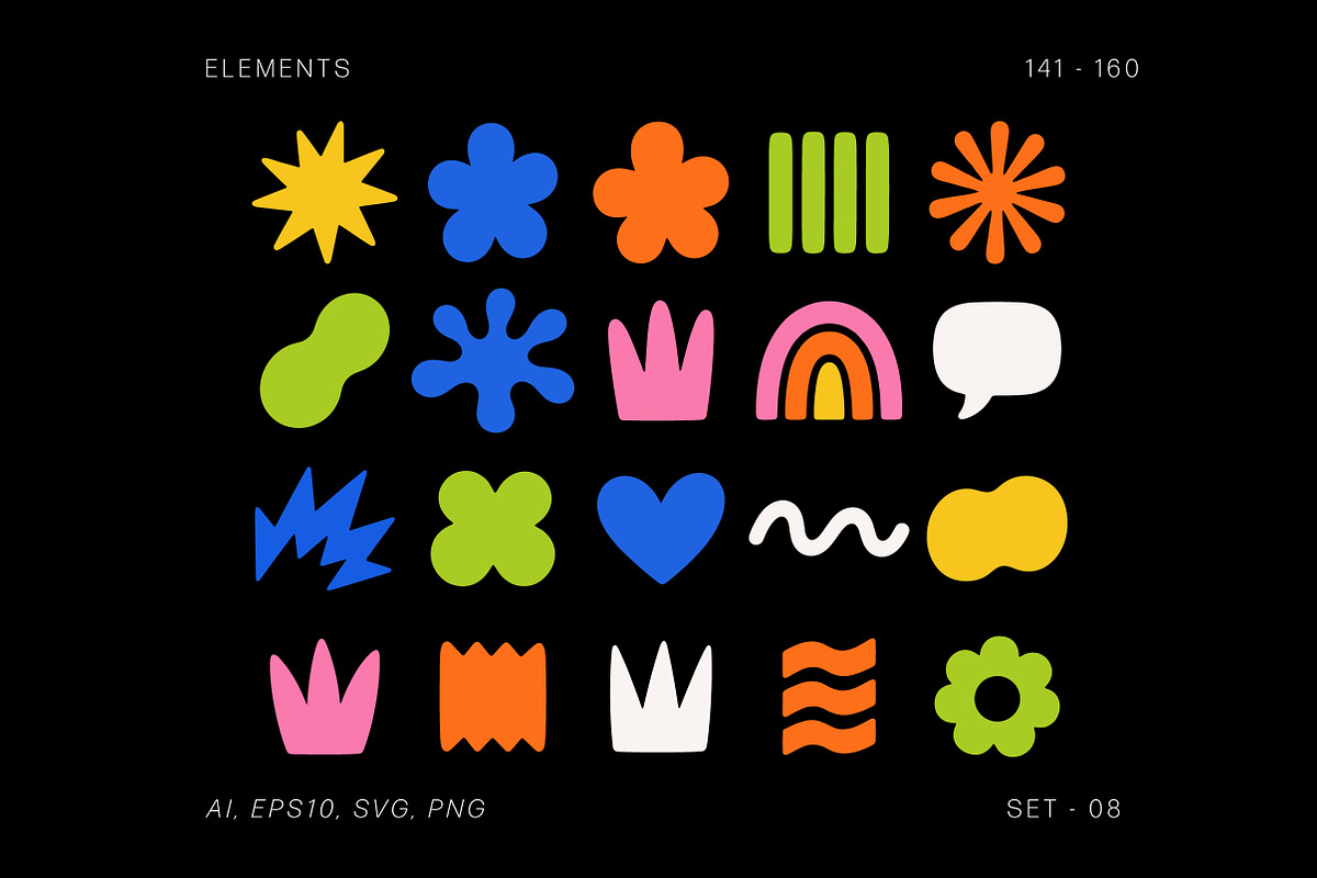 Colorful Doodle Elements, an Object Illustration by Pixels.Craft (Photo 9 of 10)