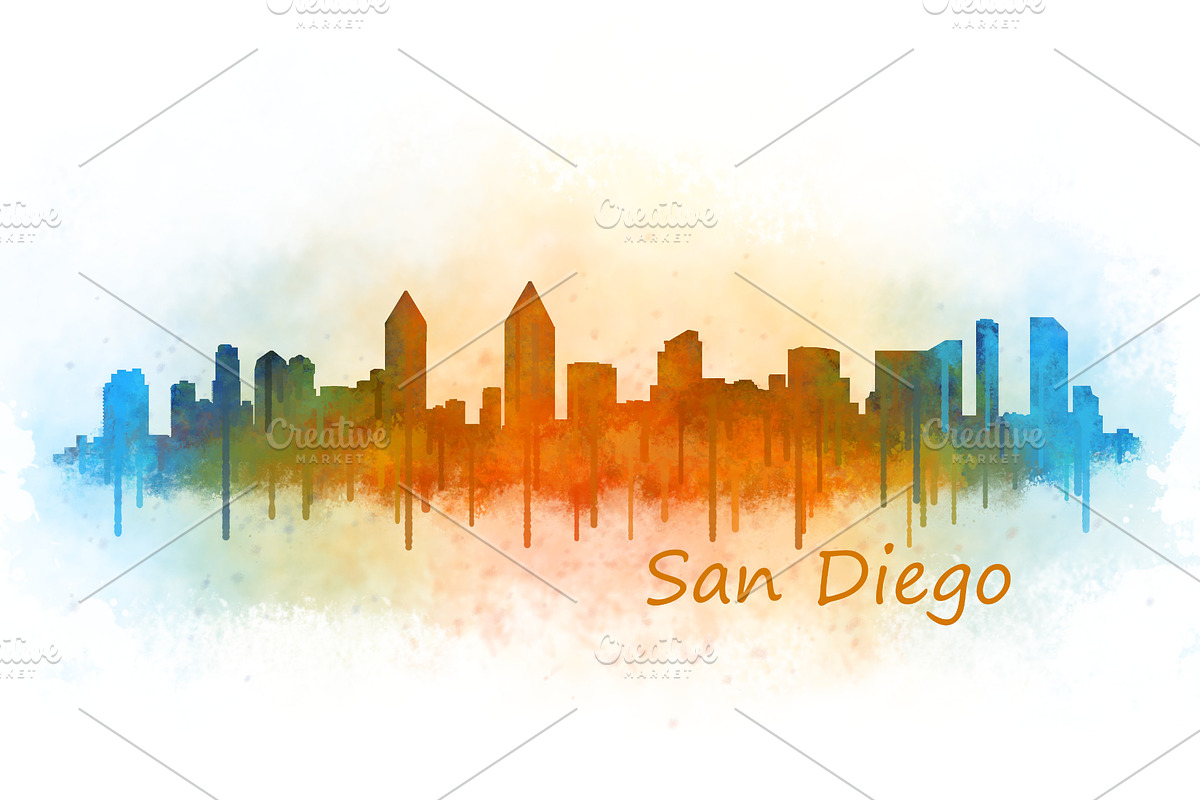 10xFiles Pack San Diego Skylines, an Illustration by HQPhoto Store (Photo 2 of 6)