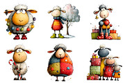 Funny Christmas Sheep Clipart, an Illustration by CreationArt (Thumbnail 2 of 6)