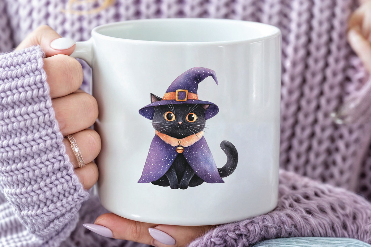 Halloween Black Cat Clipart, an Illustration by CraftArtStudio (Photo 5 of 6)