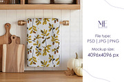 Autumn Waffle Tea Towel PSD Mock-up, a Household Mockup by Mie Mockup Studio (Thumbnail 3 of 6)