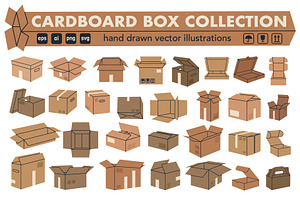 Flat vector cardboard boxes, an Object Illustration by Torontotokio