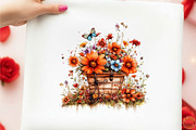 Spring Flower Basket Clipart, an Illustration by designcity5 (Thumbnail 3 of 5)
