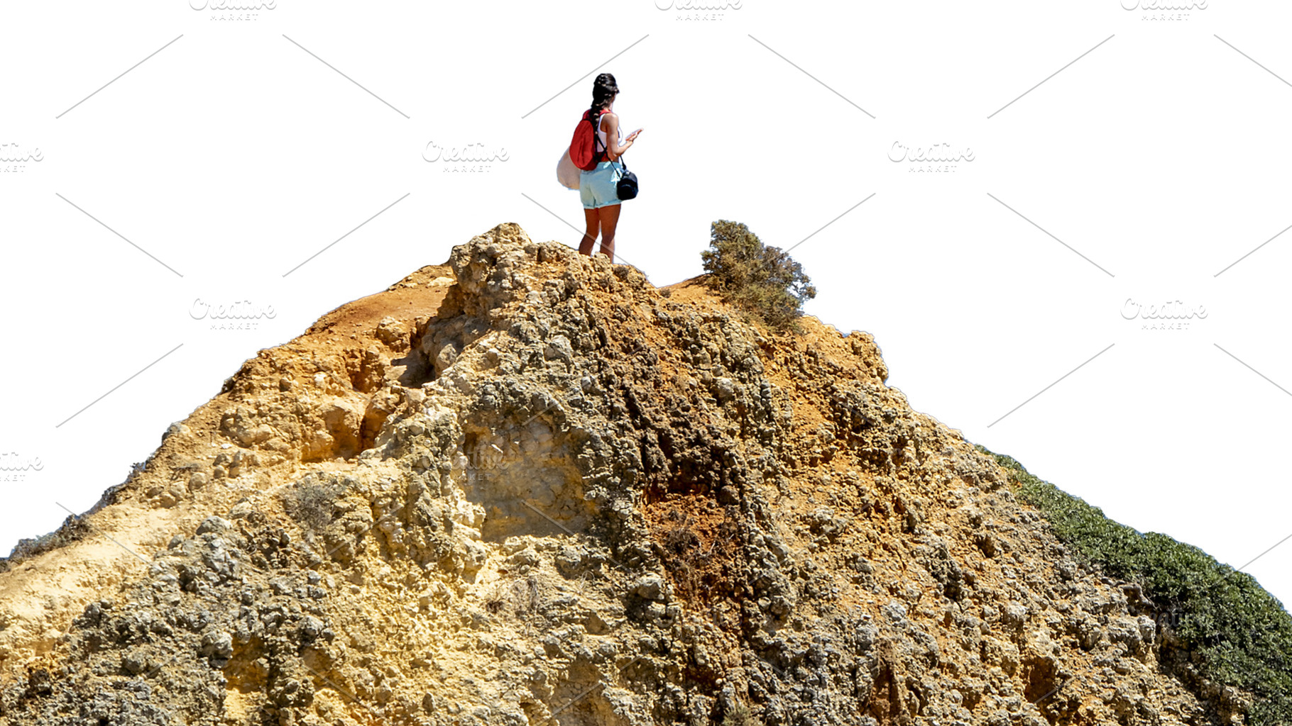 Woman at border of cliff, a Nature Photo by DanFLCreativo