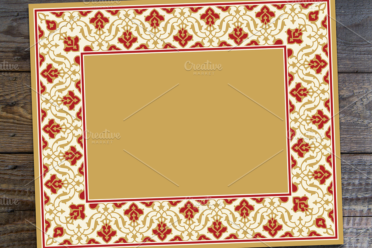 Arabic Floral Frame, a Card Template by Azat1976