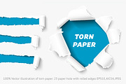 Vector torn paper set. Hole in paper, an Object Graphic by voin_Sveta (Thumbnail 1 of 7)
